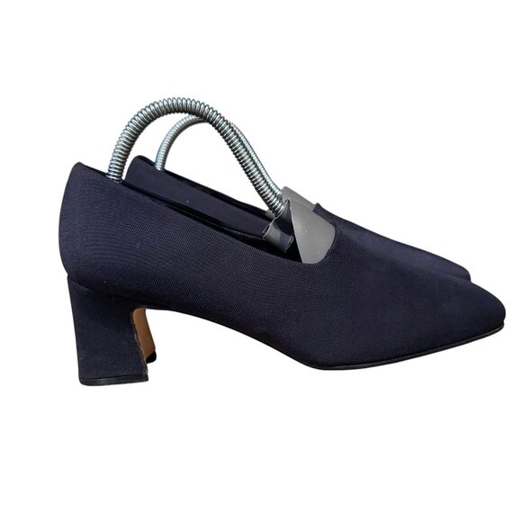 Evan-Picone Shoes - Vintage EVAN-PICONE Minimalist Black Ribbed Fabric Pumps Heels 6.5 M